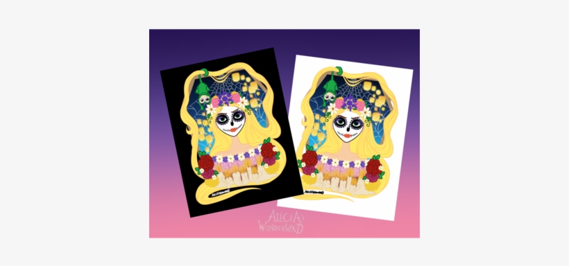 Sugar Skull Lost Princess Print - Calavera, transparent png download