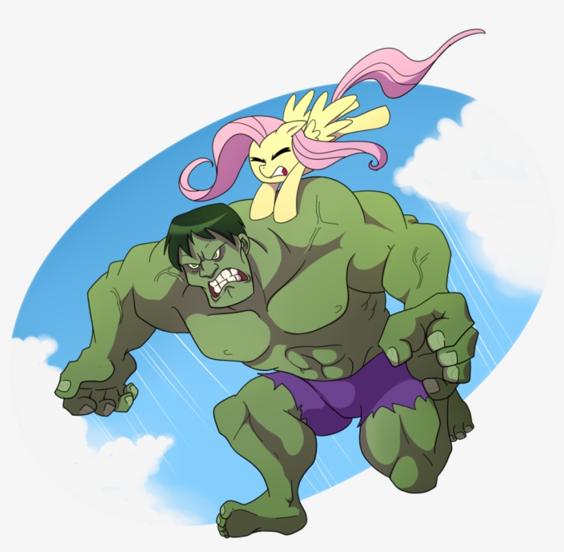 You Can Click Above To Reveal The Image Just This Once, - Fluttershy Hulk, transparent png download