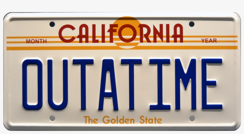 Outatime Prop Plate Movie Memorabilia From Back To - Back To The Future License Plate, transparent png download