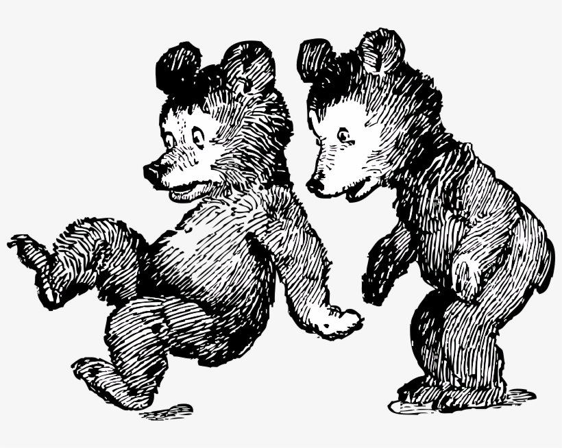 This Graphics Is A Frightened Bear About Animals, Bears, - Two Bear Cubs Clip Art, transparent png download
