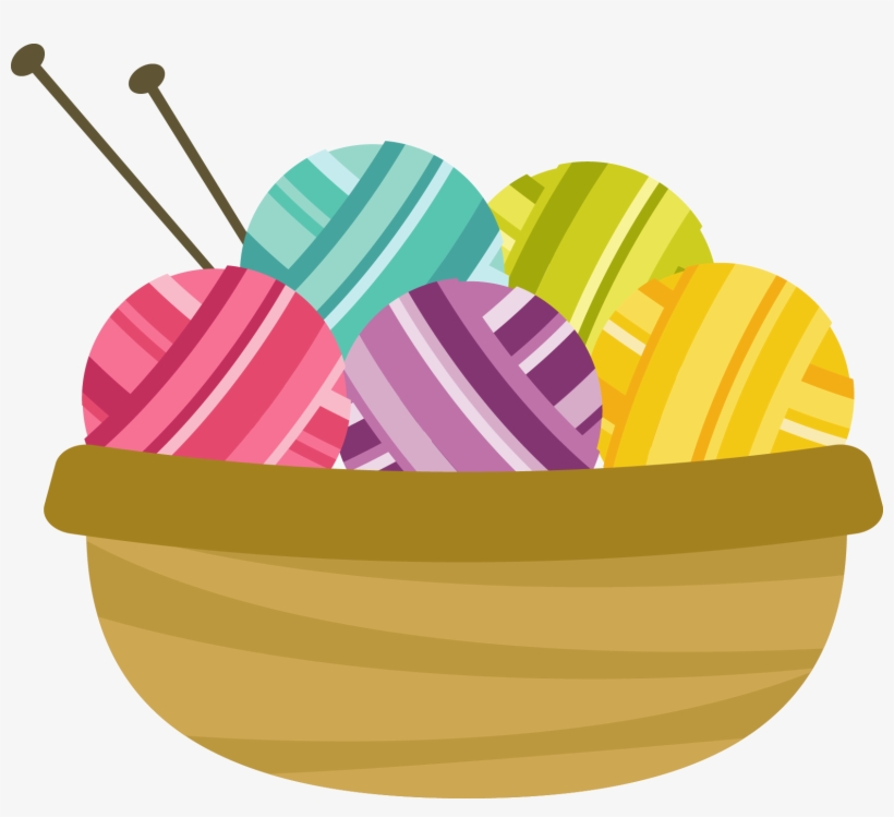 A Group For Those Who Like To Knit And Crochet To Communication - Basket Of Yarn Clip Art, transparent png download
