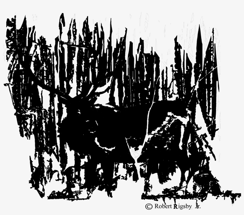 Yellowstone Elk Is A Graphic Developed From A Photograph - Illustration, transparent png download