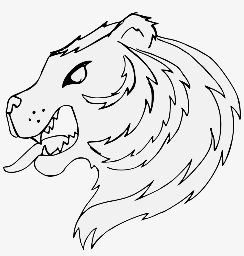 Natural Tiger's Head Erased - Illustration, transparent png download