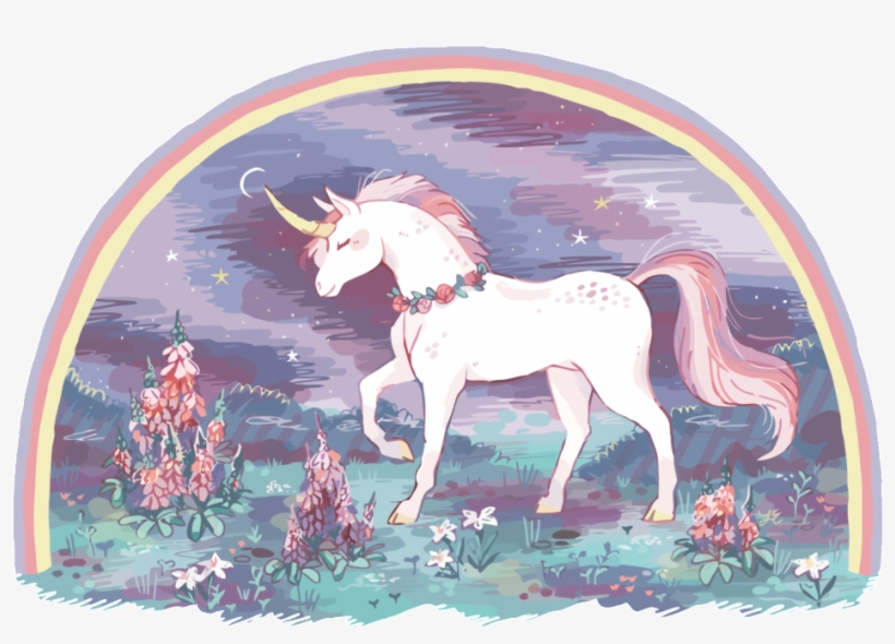 Painted Fairy White Horse Pattern - Unicornios Pintados A Mano, transparent png download