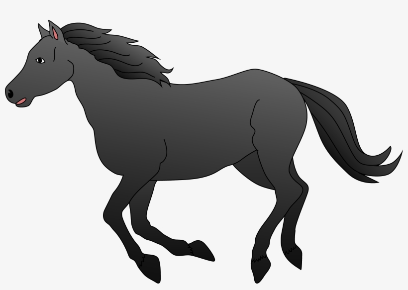 Stallion Clipart Black Horse - Clip Art Of Horse PNG Image