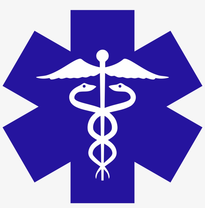 This Free Icons Png Design Of Caduceus On Blue Star, transparent png download