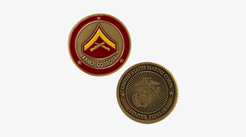 Marine Corps Challenge Coin Lance Corporal - Corporal, transparent png download