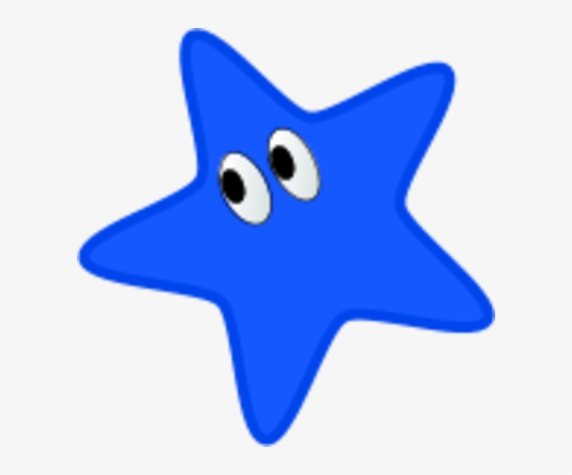 Cartoon Star With Comic Eyes Vector Clip Art V13nl5 - Blue Star With Eyes, transparent png download