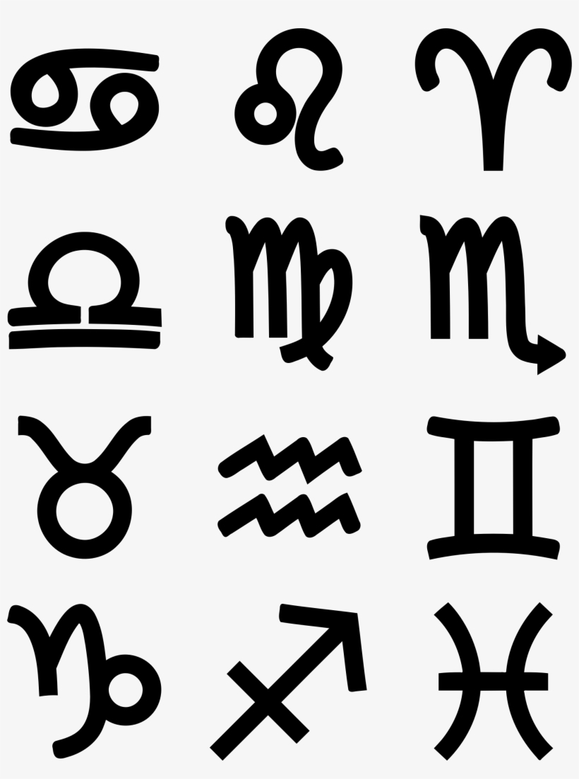 Clipart Download Clipart Bold Symbols Big Image Png - Zodiac Symbols, transparent png download