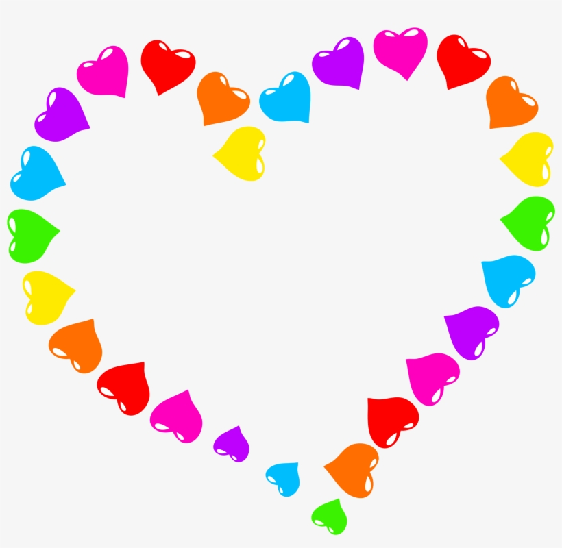 Transparent Heart Colorful - Rainbow Heart Clipart, transparent png download