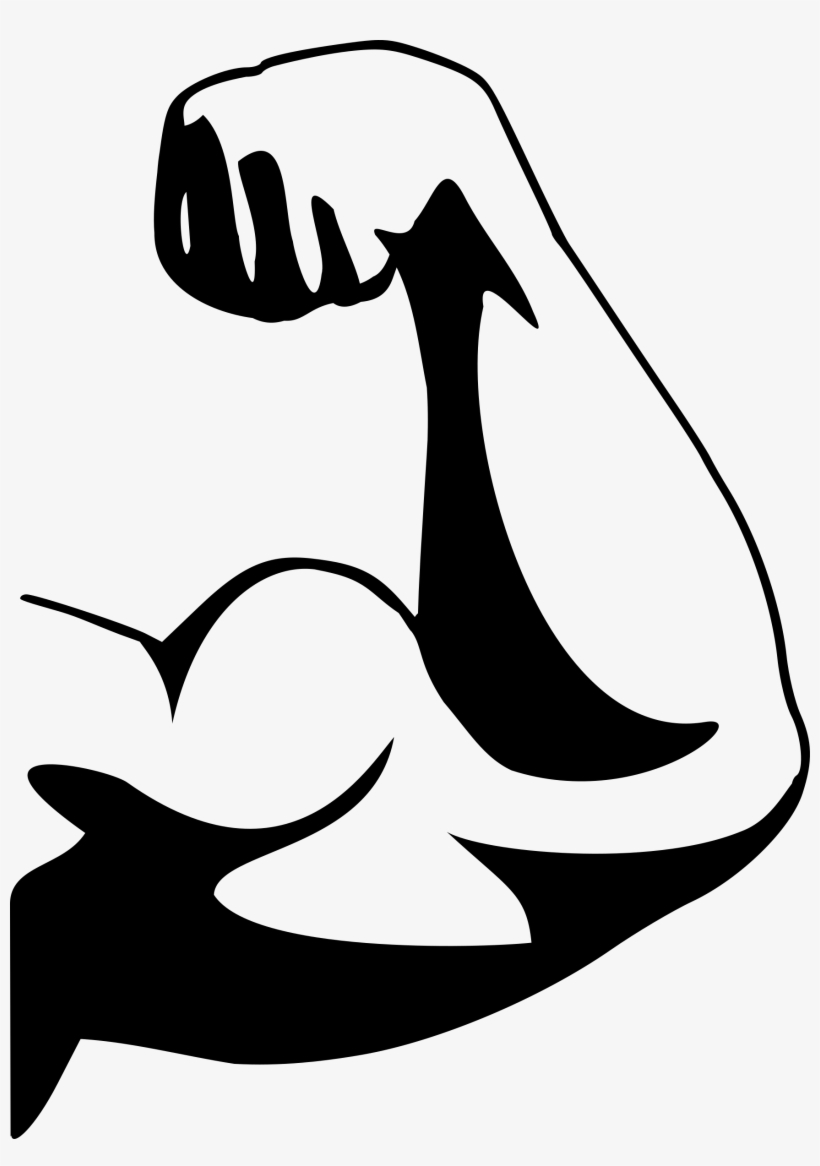 Vector Black And White Stock Clip - Biceps Clipart, transparent png download
