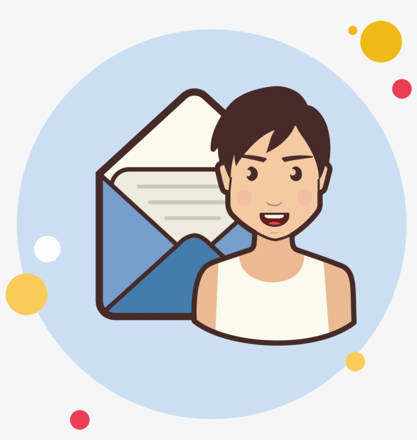 Lady With Mail Icon - Email, transparent png download