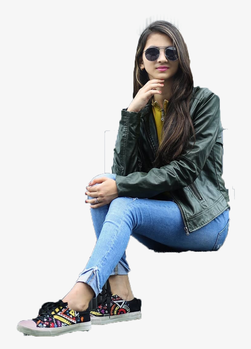 Girl Png - Sitting, transparent png download