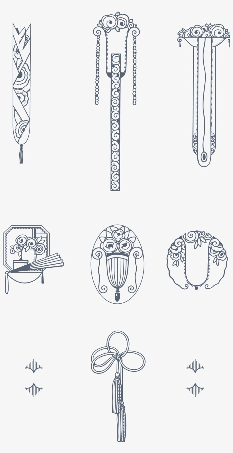 Download 170 Stylized Art Deco Illustrations And Ornaments, - Art Deco Transparent, transparent png download