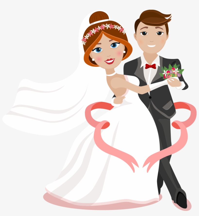 Svg Black And White Library Wedding Invitation Bridegroom - عريس وعروسة فيكتور Png, transparent png download