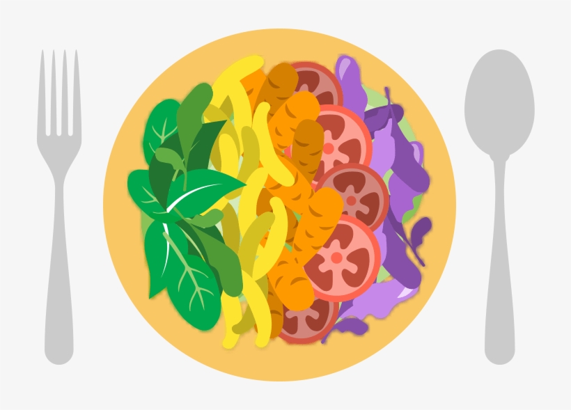Eat A Rainbow Of Fruit And Vegetables - Spoon With Fruits And Vegetables, transparent png download