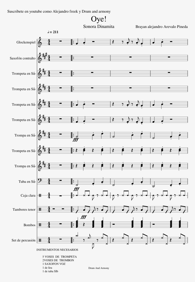 Oye Sheet Music Composed By Brayan Alejandro Arevalo - Father Stretch My Hands Piano Notes, transparent png download