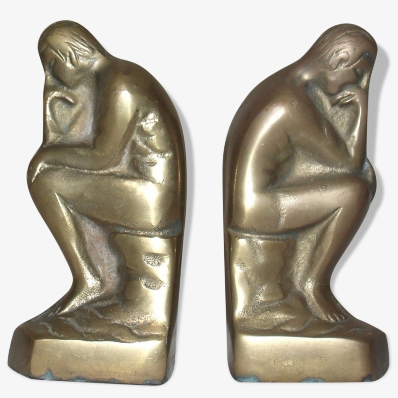 Pair Of Greenhouses Books Bronze The Thinker By Rodin - Bronze Sculpture, transparent png download
