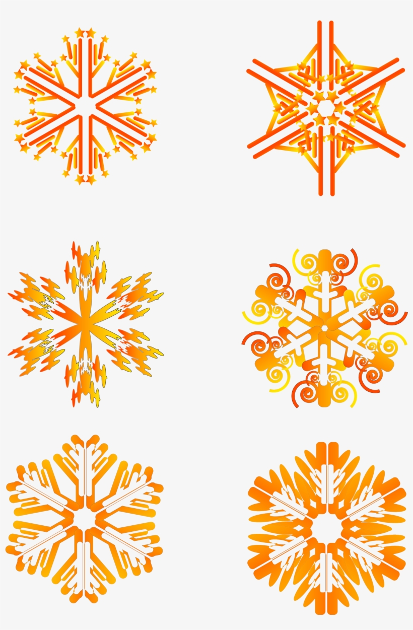 Orange Snowflake Gradient Winter Png And Vector Image - Vector Graphics, transparent png download