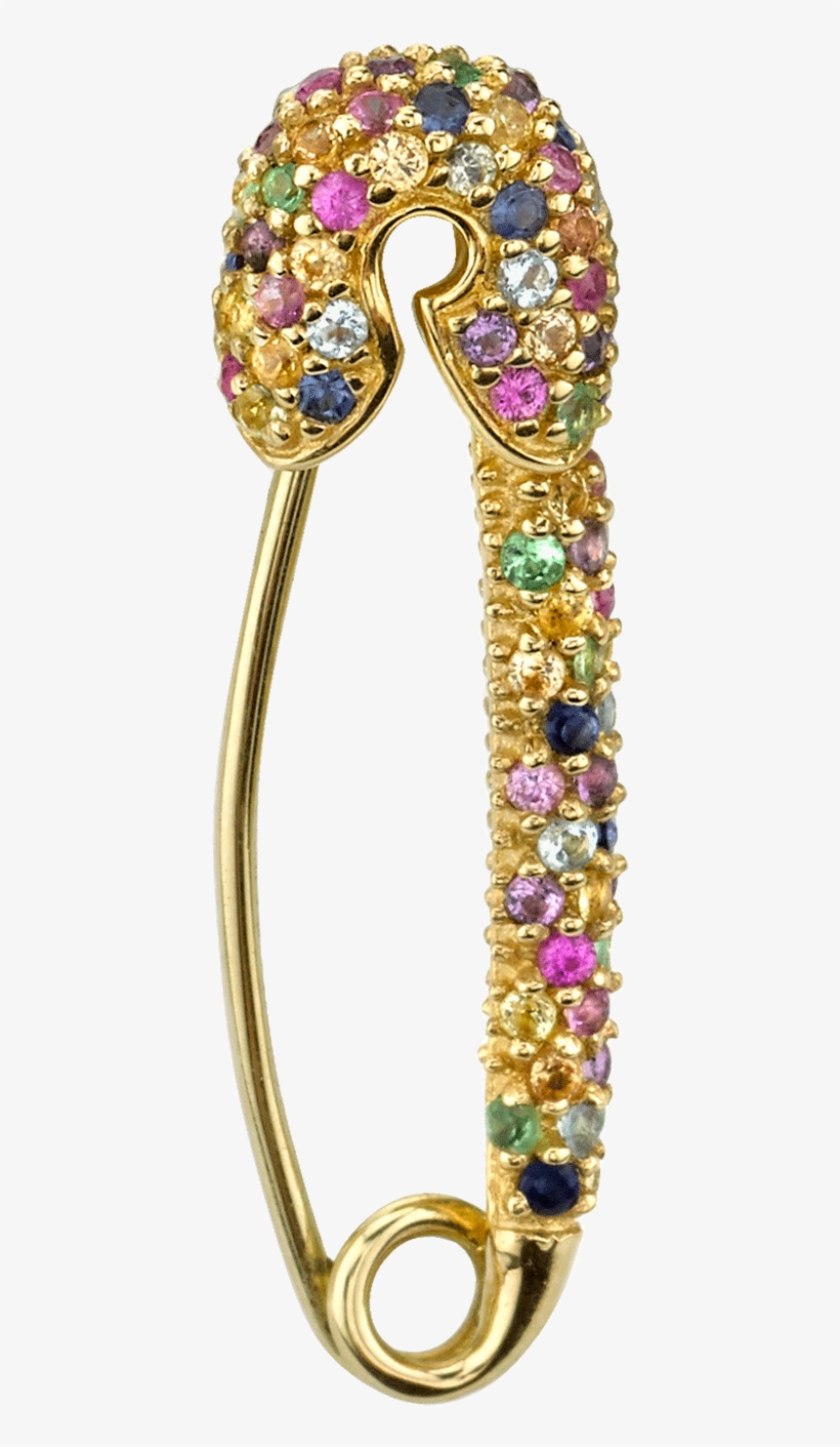 Medium Rainbow Safety Pin Earring - Bangle, transparent png download