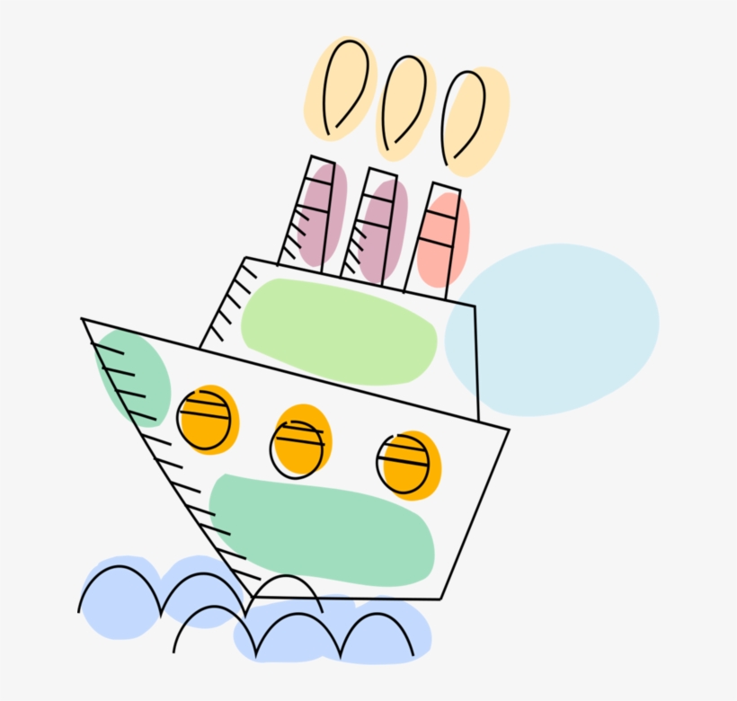 Vector Illustration Of Cruise Ship Or Ocean Liner Passenger, transparent png download