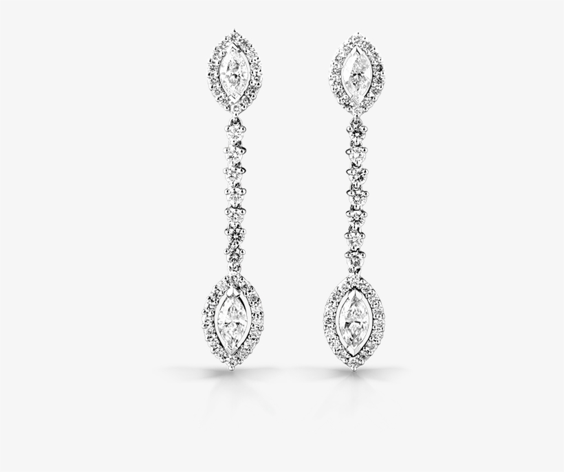 Marquise Shaped Diamond Earrings - Earrings, transparent png download