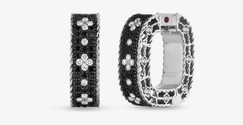 Venetian Princess 18k White Gold Diamond And Black - Earrings, transparent png download