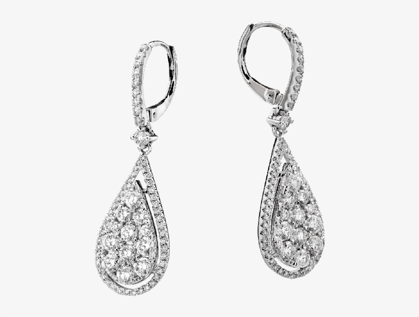 18k Gold And Diamond Earrings - Earrings, transparent png download