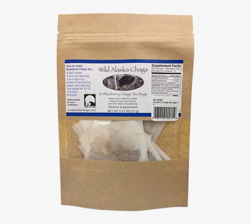 Blueberry Chaga Tea Bags - Paper, transparent png download