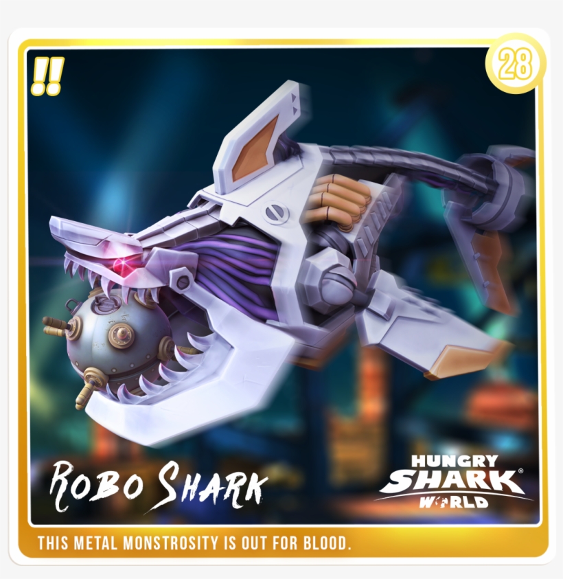 Hungry Shark Games - Hungry Shark World Robo Shark, transparent png download