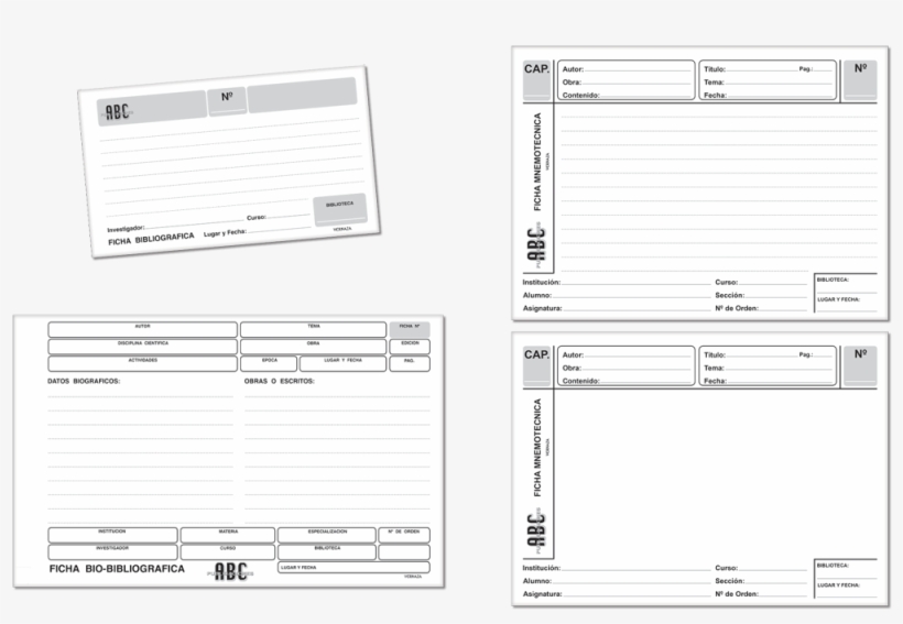 Fichas 4 Modelos - Modelos De Fichas Nemotecnicas, transparent png download