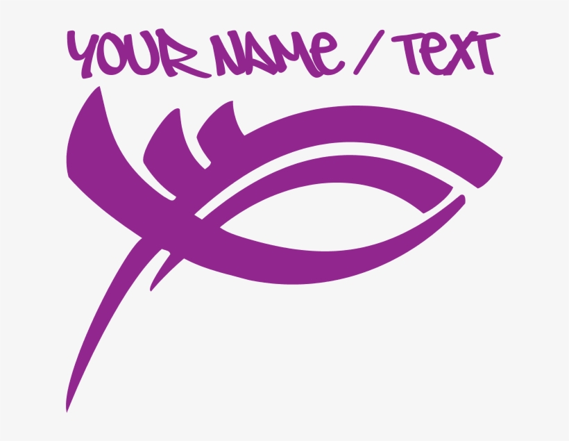 Purple Jesus Fish Shower Curtain, transparent png download