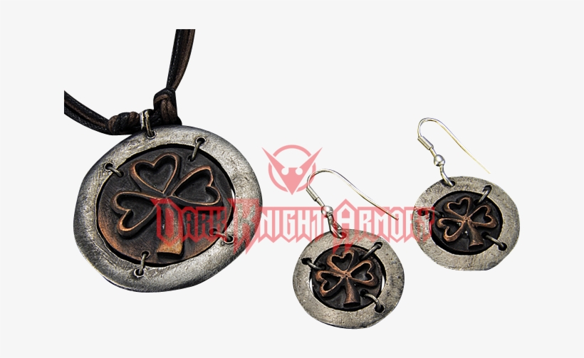 Antiqued Silver And Copper Lucky Charm Necklace And - Locket, transparent png download