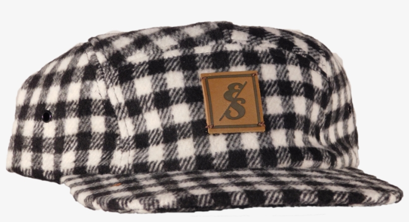 275 Black & White Checkered Wool 5 Panel Camper - Baseball Cap, transparent png download