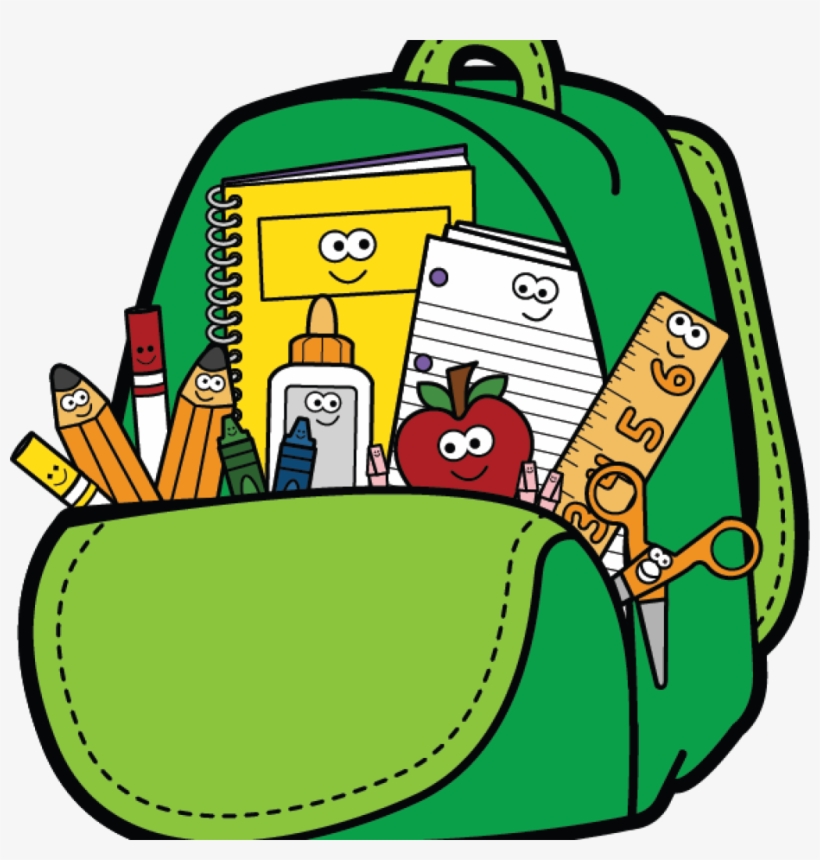 Backpack Clipart School Clip Art Clipartwiz Clipartix - Toddler Backpack Clip Art, transparent png download
