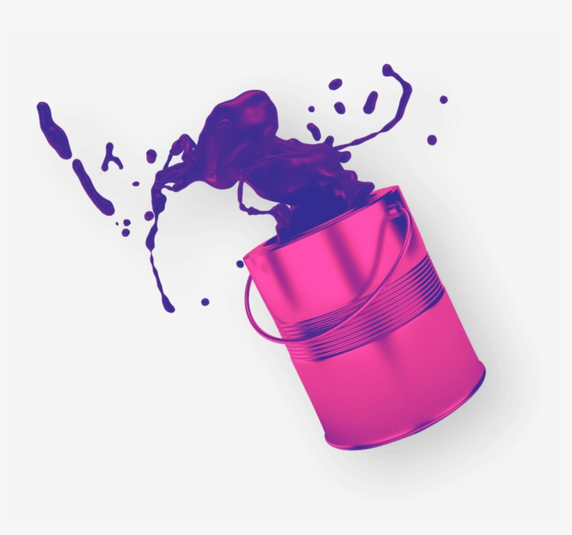 Paint Can With Paint Splashing Out Of It - Illustration, transparent png download