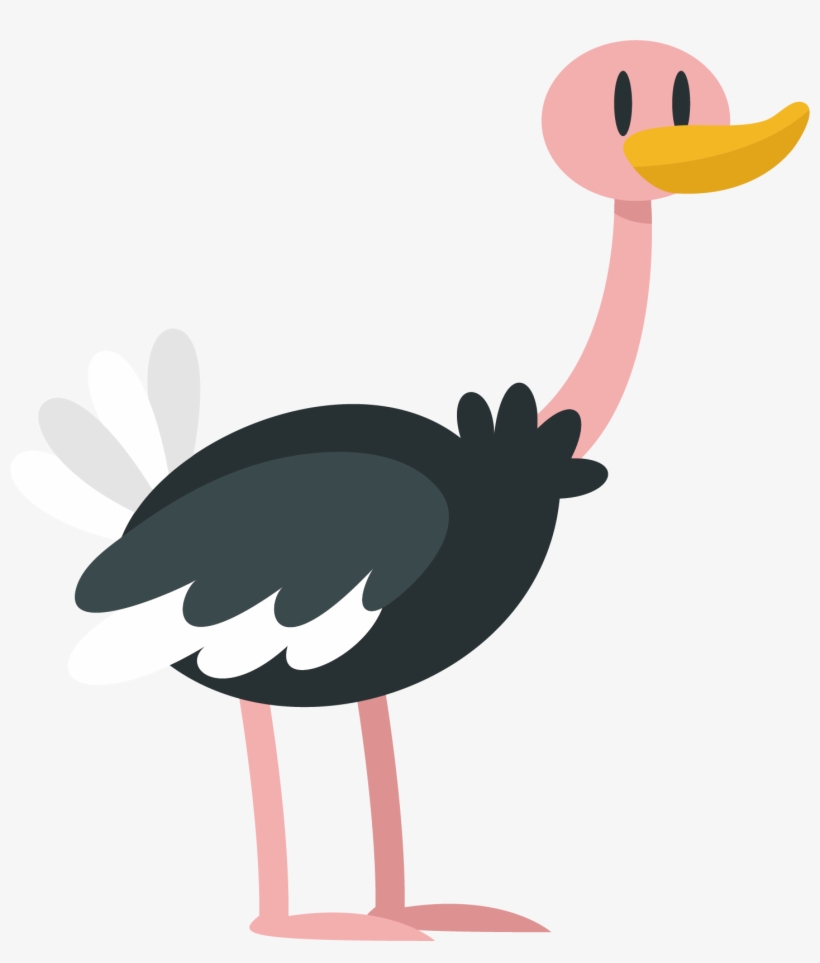 Common Ostrich Cartoon - Drawing, transparent png download