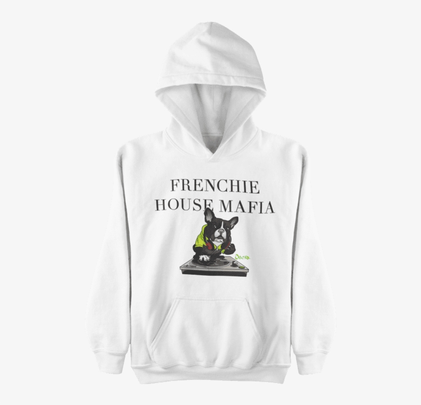 Frenchie House Mafia White Hoodie - Hoodie, transparent png download