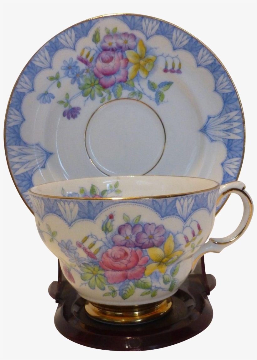 Dainty Rosina Hand Painted English Bone China Floral - Porcelain, transparent png download