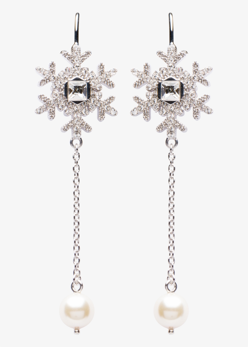 Silver Snowflake Earrings - Earrings, transparent png download