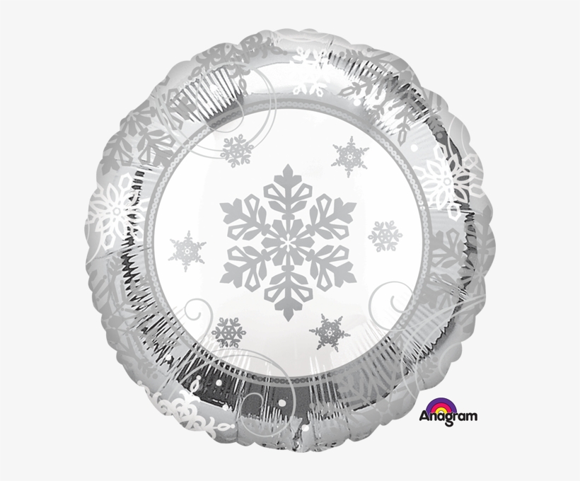 Christmas Balloon Snowflake Silver - Snowflake, transparent png download