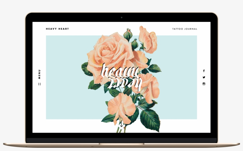 Heavy Heart Tattoo Journal - Garden Roses, transparent png download