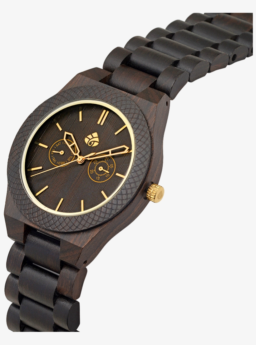 Leafwood, Juglan Nut Gold, Sandalwood Mens Wood Wrist - Analog Watch, transparent png download