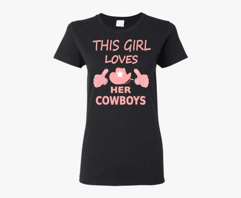 This Girl Loves Her Cowboys Cute Football Cowgirl T-shirt - Ua High School Shirts, transparent png download