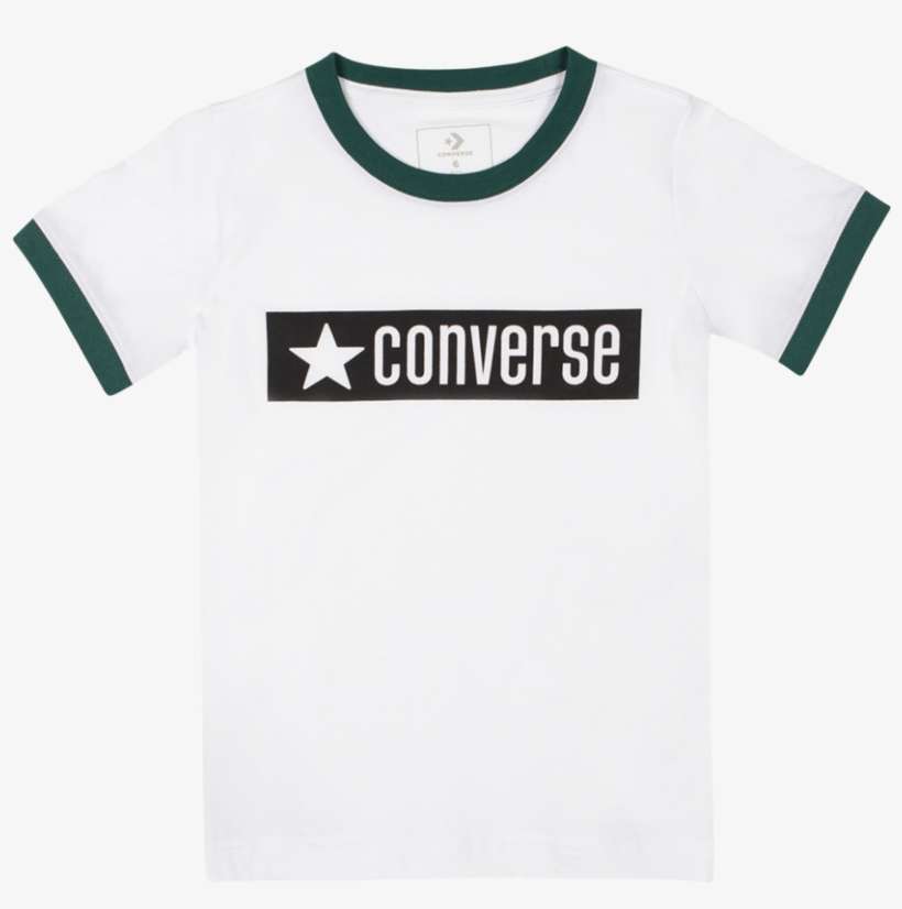 Boys Vintage Logo Ringer Junior T Shirt White - Active Shirt, transparent png download