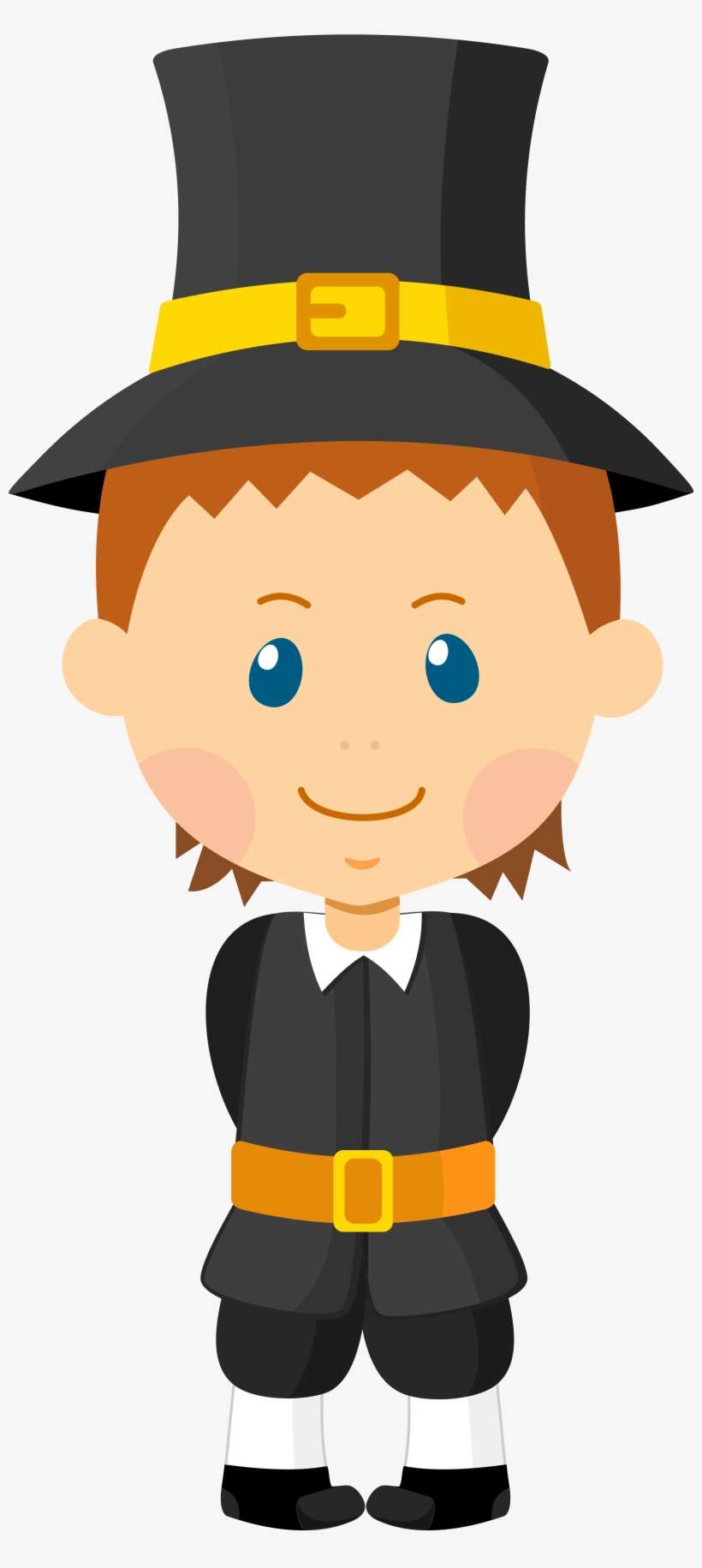Boy Pilgrim Png Clipart Image - Pilgrim Clip Art, transparent png download