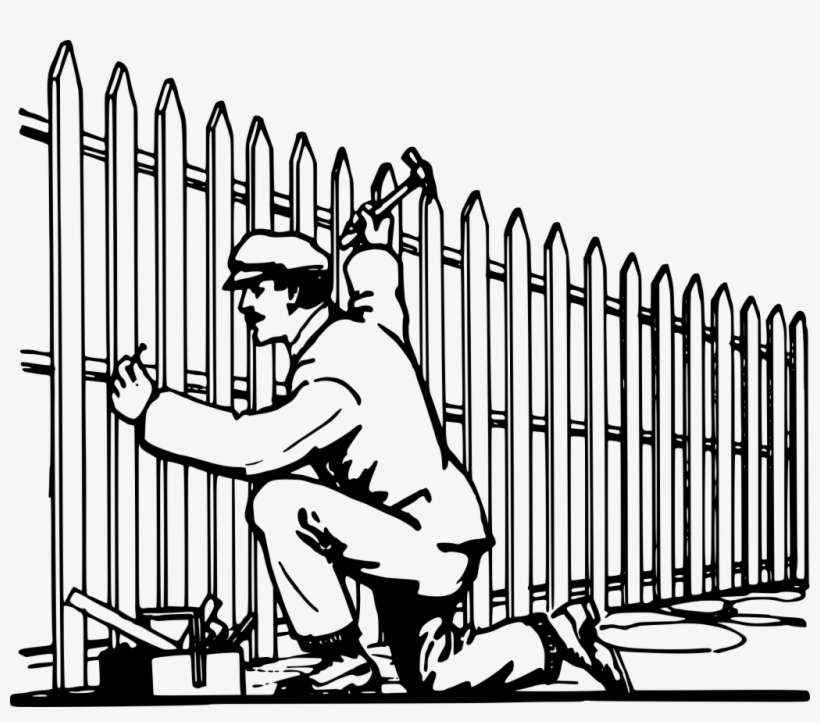 1024 X 854 3 - Building Fence Clipart Black And White, transparent png download