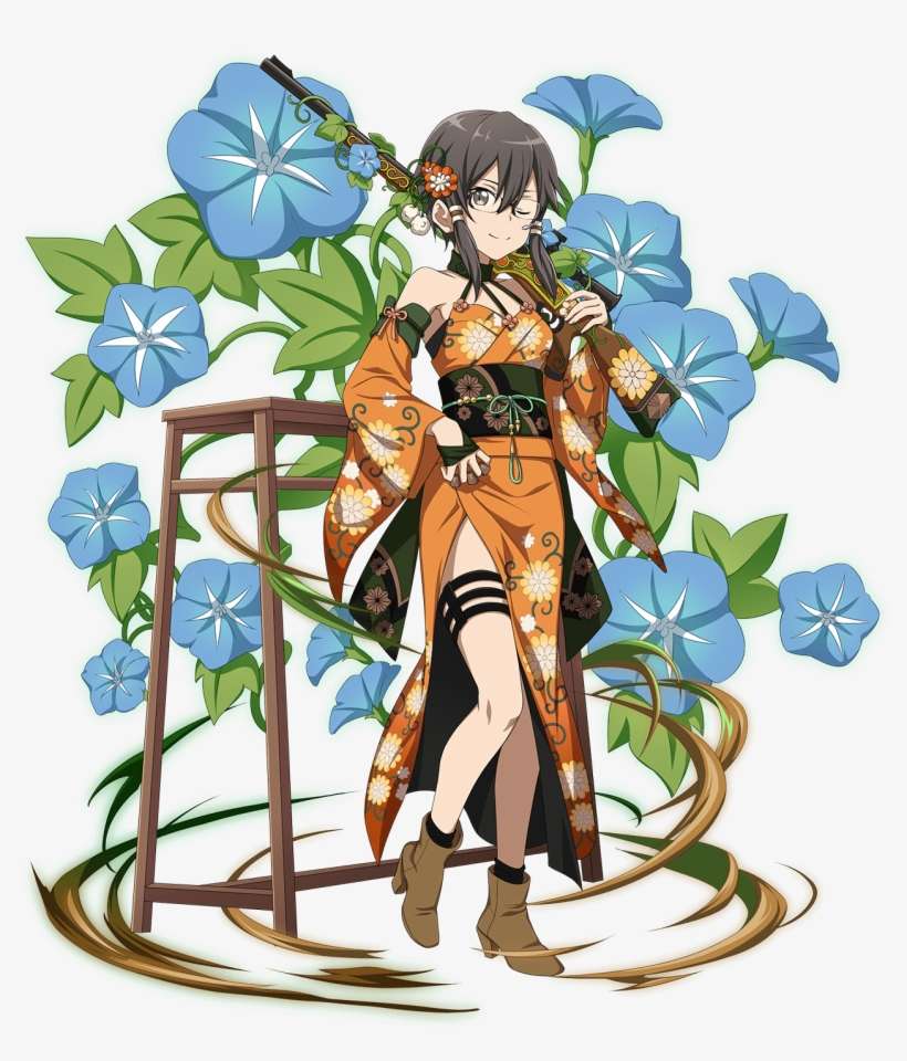 Fiery Morning Glory Sinon, transparent png download