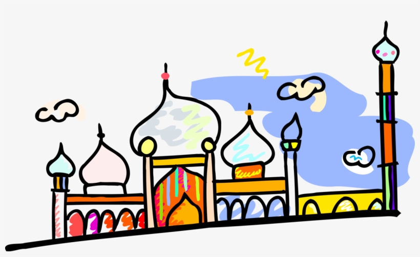 Vector Illustration Of Mosque Place Of Worship For - Islamic Art, transparent png download