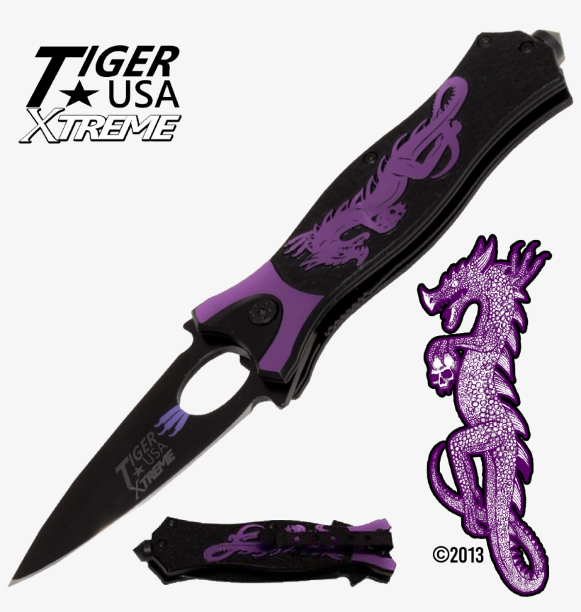 Tiger Usa Xtreme Dragon Watch Trigger Action Knife - Tiger, transparent png download